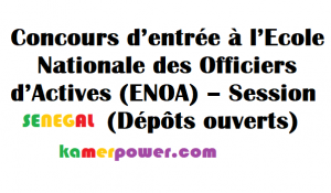 Concour ENOA 2025-2026 Senegal Ecole Nationale des Officiers d’Active sujet enoa pdf