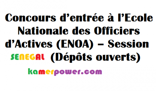 Concour ENOA 2023-2024 Senegal Ecole Nationale des Officiers d’Active sujet enoa pdf